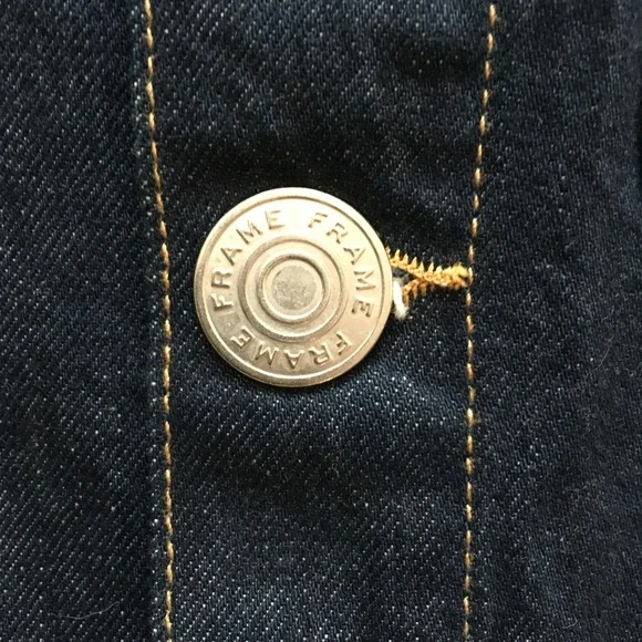 NWOT Frame Denim Jean Mini Dress Size M Oversized Details Short Sleeve - Picture 3 of 7